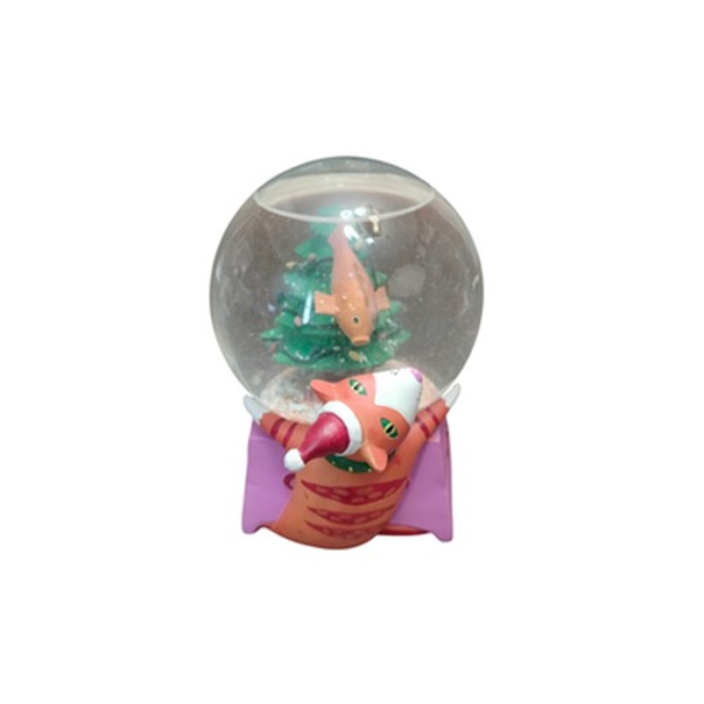 Vintage 1994 Neiman Marcus Christmas‎ Musical Cat Fish Tree Snow Globe